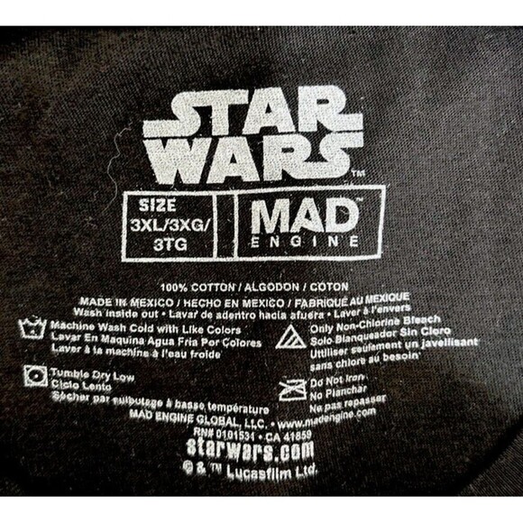 Mad Engine Star Wars Expressions Of Darth Vader Vintage Black Graphic T Size 3XL - Picture 4 of 8